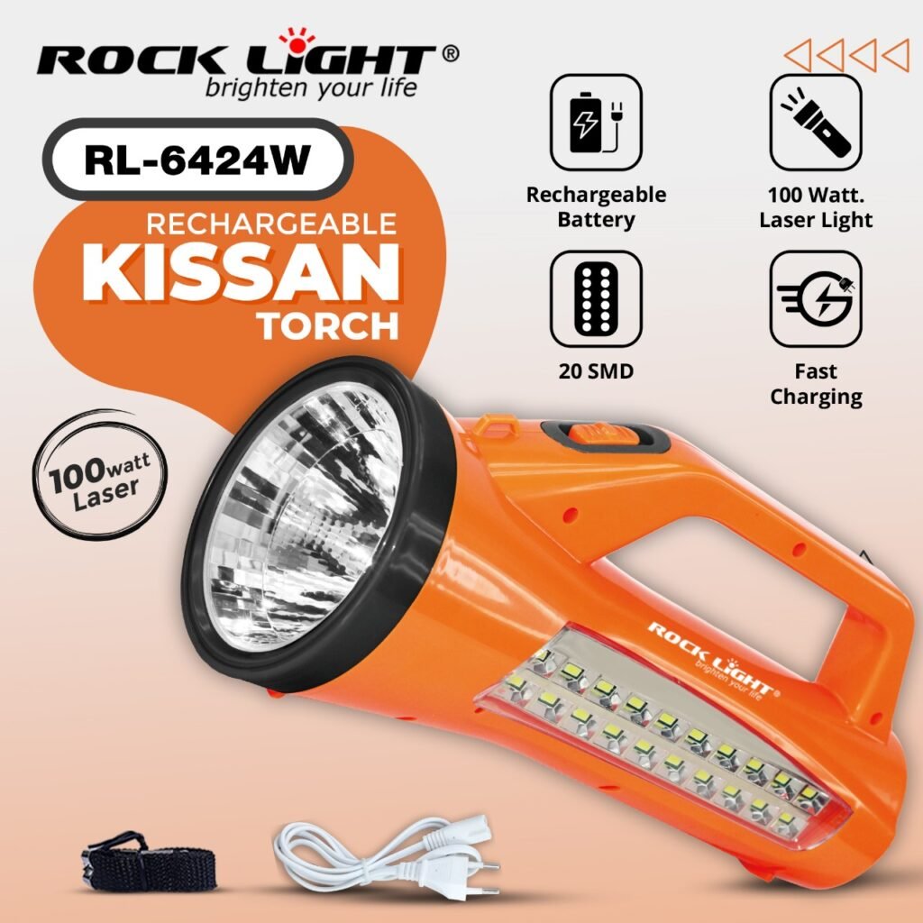 RL-6424W – Ultra-Long Battery Backup Kissan Torch for Field Operations ...