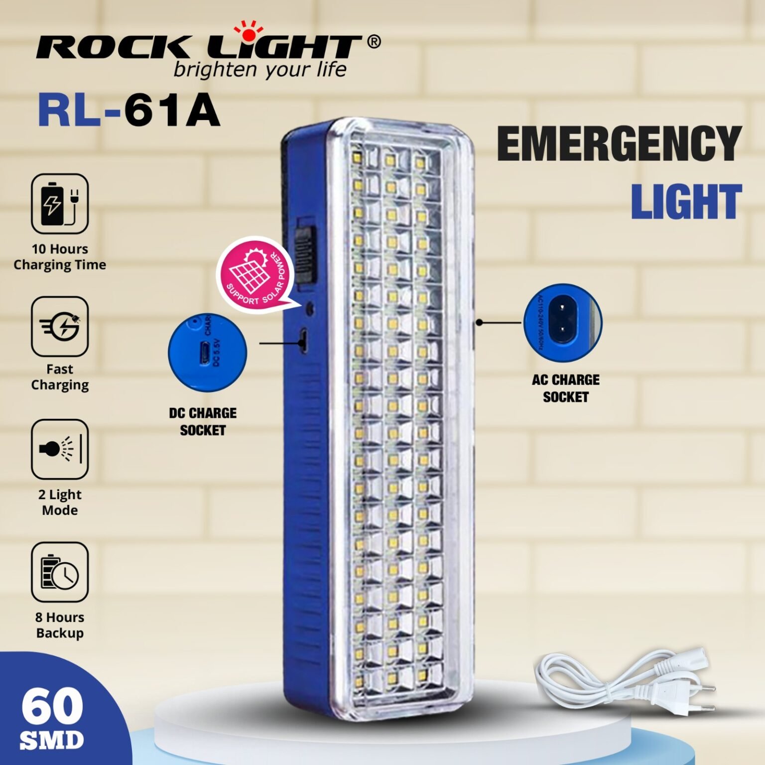 RL 61A Emergency light reliable lighting during blackout - Rocklight.co.in