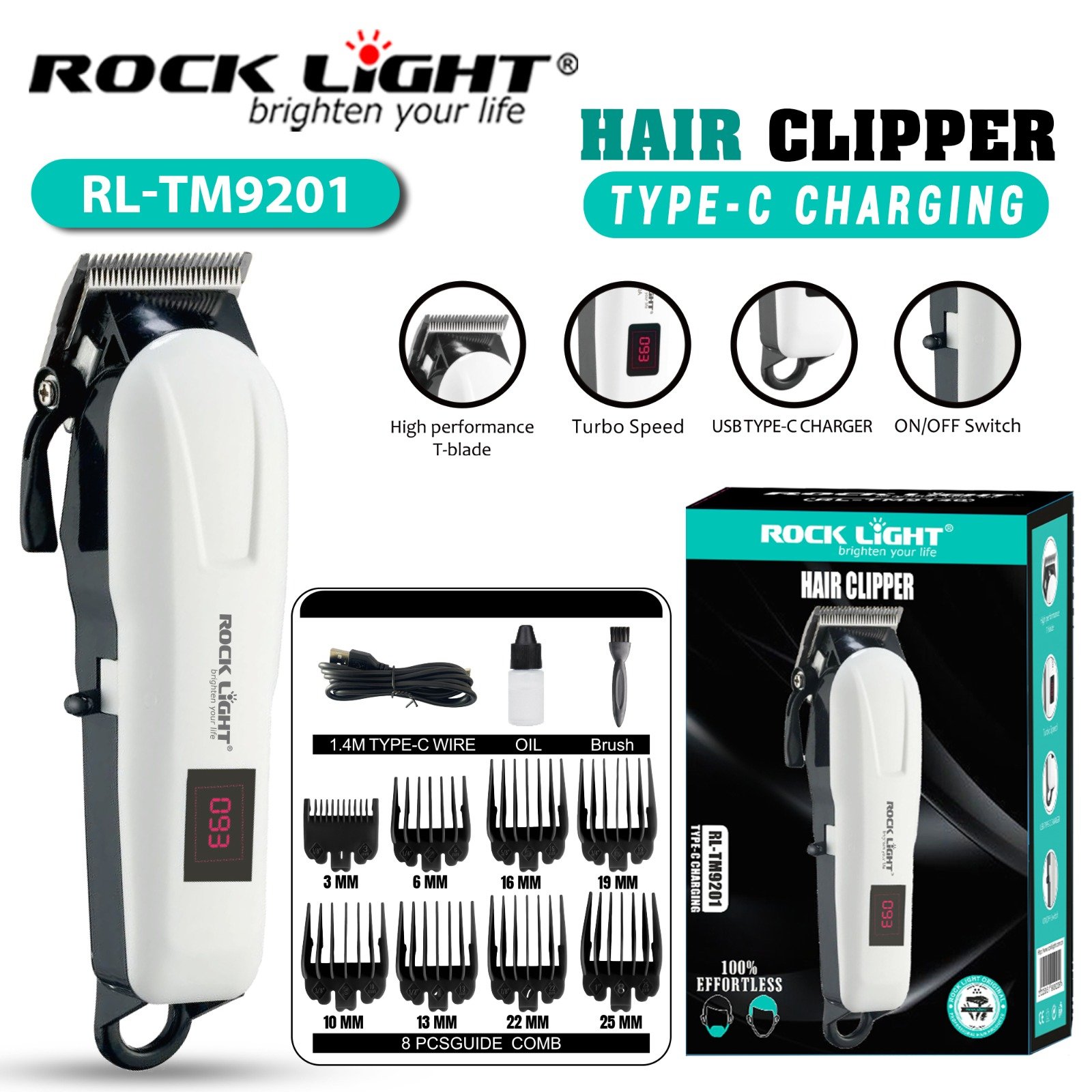RL TM9201 Trimmer rechargeable trimmer for smooth styling - Rocklight.co.in