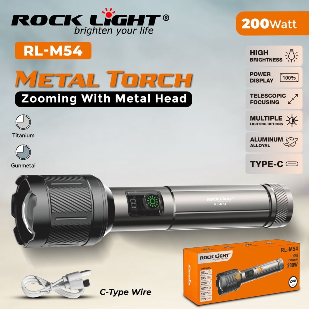 RL M54 powerful LED Hand Torch for emergency lighting - Rocklight.co.in